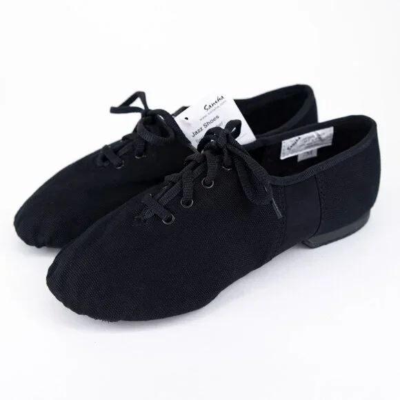 NWT Sansha Black Jazz Shoes Tivoli Canvas JS3 Leather Sole Size 7M - Picture 3 of 15